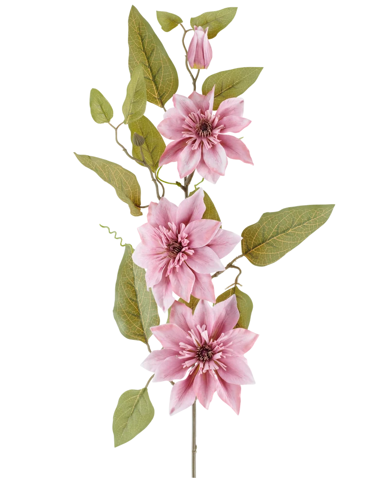 Kunstbloem Clematis 81 cm oud roze