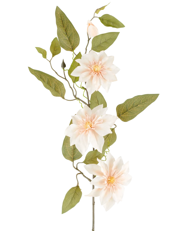 Kunstbloem Clematis 81 cm oud creme
