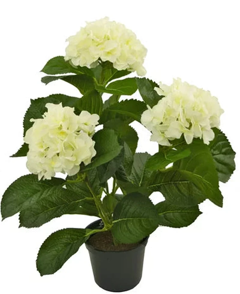 Kunstplant Hortensia Wit UV 35 cm