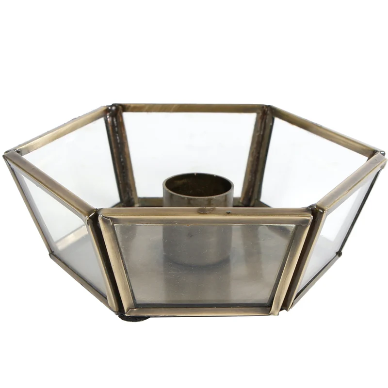 Kandelaar Stephanie oud goud 11x12x4cm