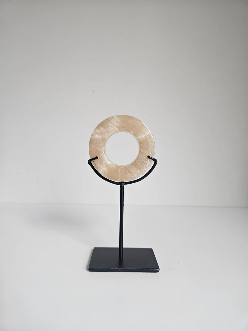 Ornament Onyx Schijf Op Voet Natuursteen