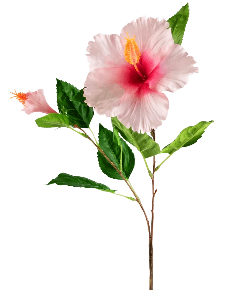 Kunstbloem Hibiscus 64 cm licht roze
