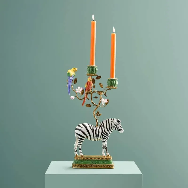 Zebra Kandelaar – Luxe Jungle Woonaccessoire 45 cm