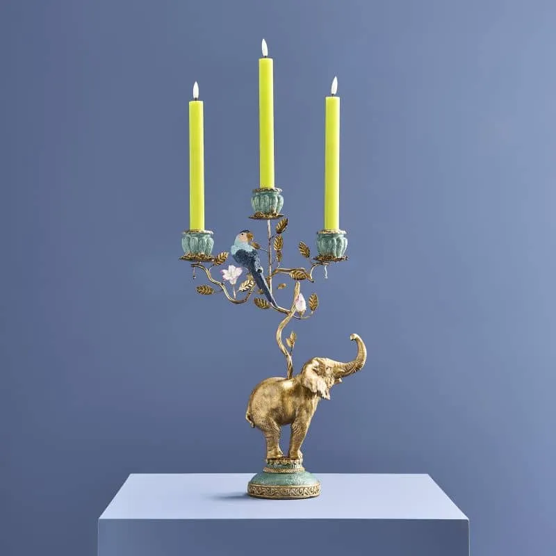 Gouden Olifant Kandelaar – Luxe Jungle Decoratie 46,5 cm