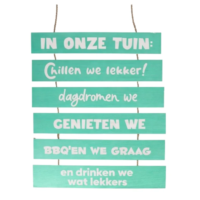 Houten bordje / Tuinladder 'In onze tuin'