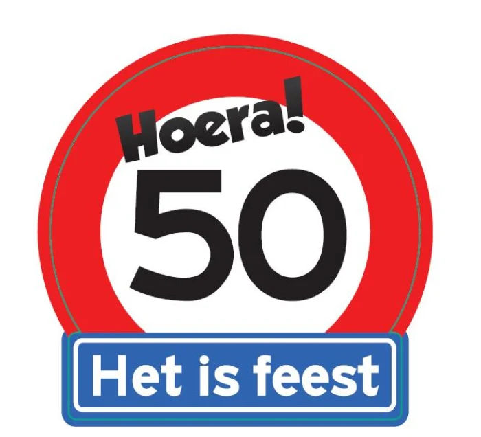 Verkeersbord Hoera 50
