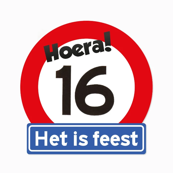 Verkeersbord Hoera 16