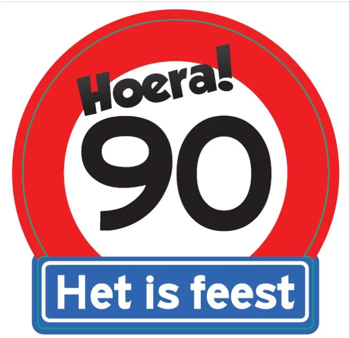 Verkeersbord Hoera 90