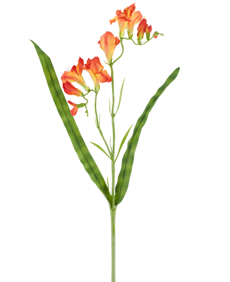 Kunstbloem Freesia 56 cm oranje