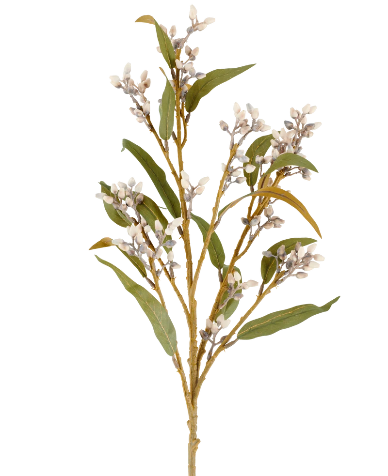 Kunstbloem Eucalyptus 78 cm creme/bruin