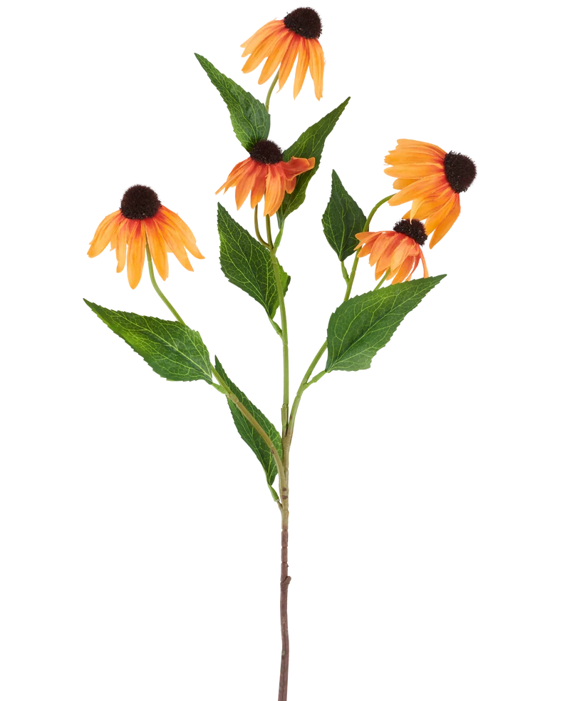 Kunstbloem Echinacea 75 cm oranje