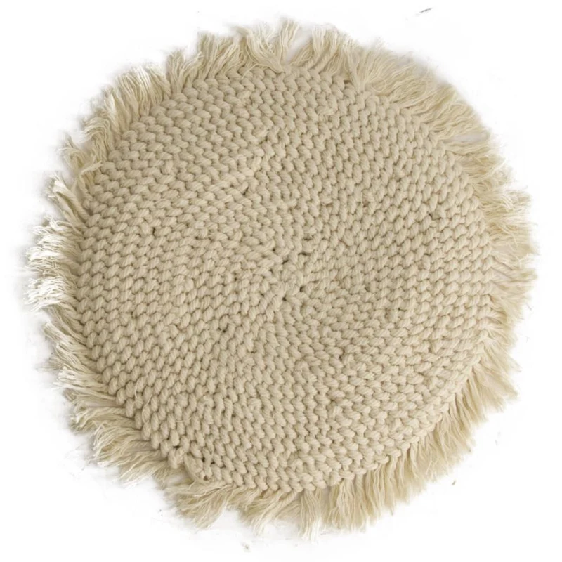 Gevlochten placemat Macramé - creme - 38 cm diameter