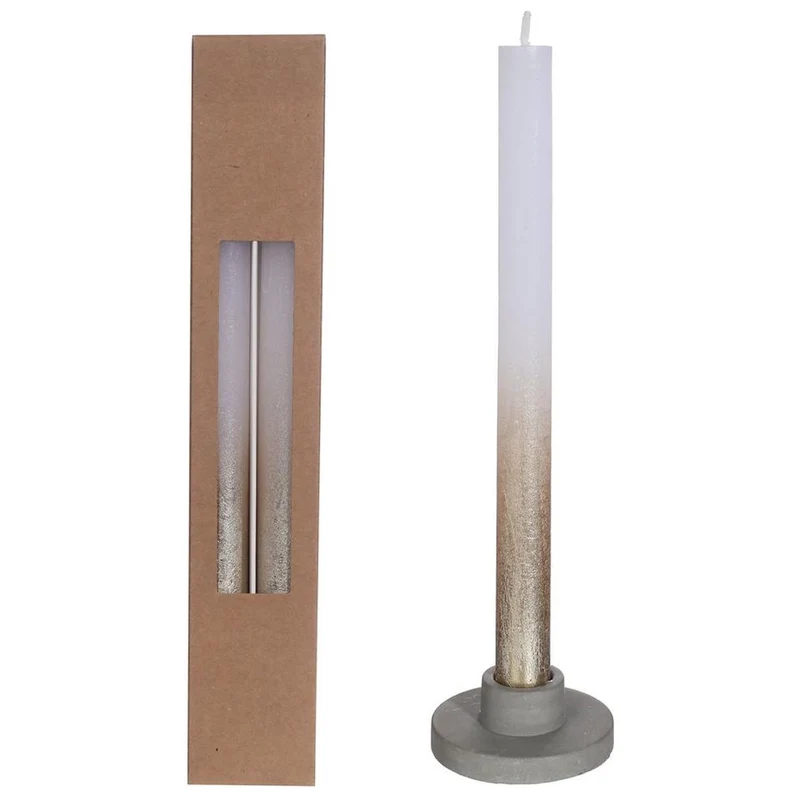 Dinerkaars set-van-2 Duo goud-wit 2x2x25cm