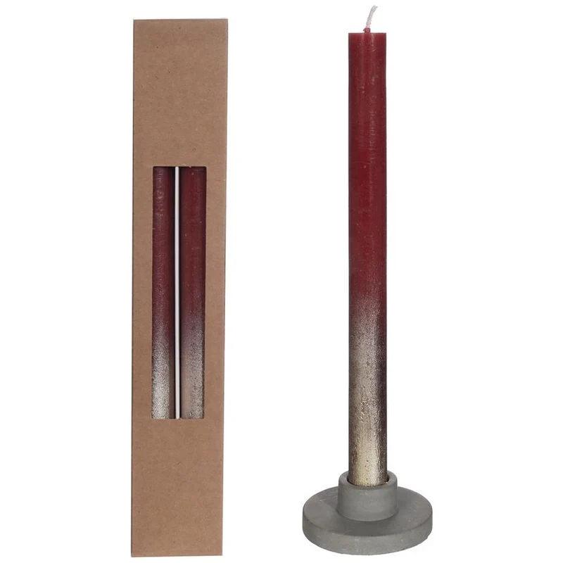 Dinerkaars set-van-2 Duo goud-rood 2x2x25cm