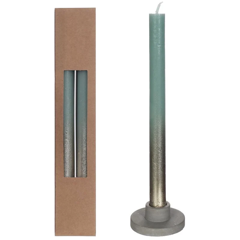 Dinerkaars set-van-2 Duo goud-groen 2x2x25cm