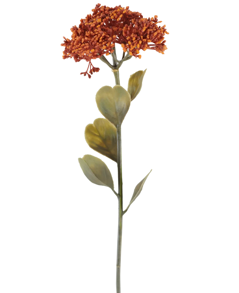 Kunstbloem Sedum 46 cm oud oranje