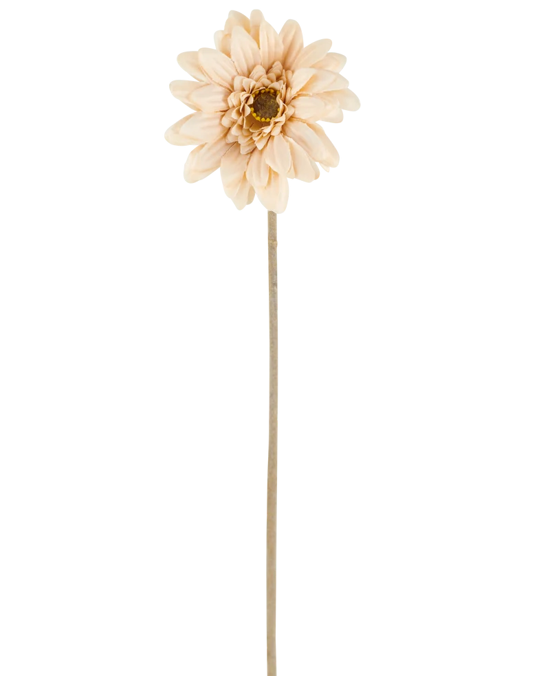 Kunstbloem Mini Gerbera 47 cm creme/bruin