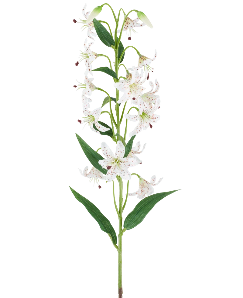 Kunstbloem Lelie 82 cm creme/bruin