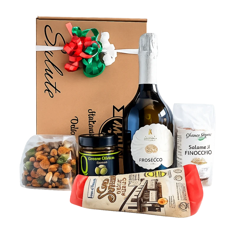 Borrelbox Italiaans (keuze uit witte of rode wijn of prosecco)