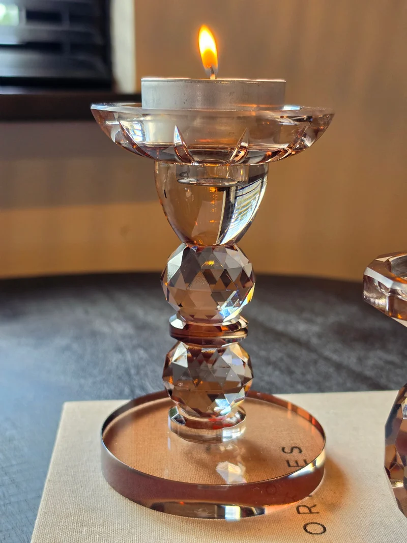 Kandelaar Opulent - Bruin Kristalglas - S