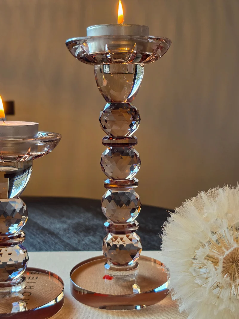Kandelaar Opulent - Bruin Kristalglas - M