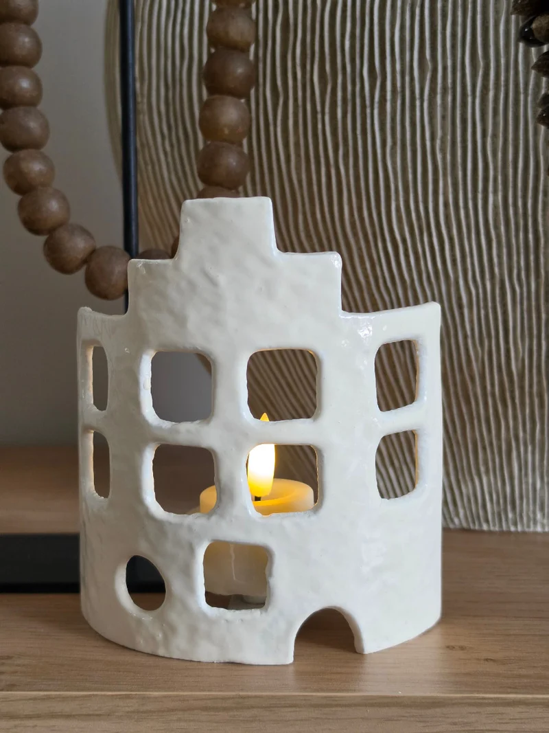 Waxinelichthouder House Off-White