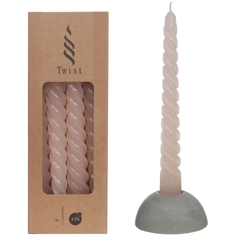 Dinerkaars Twisted set-van-4 roze 2x2x19cm