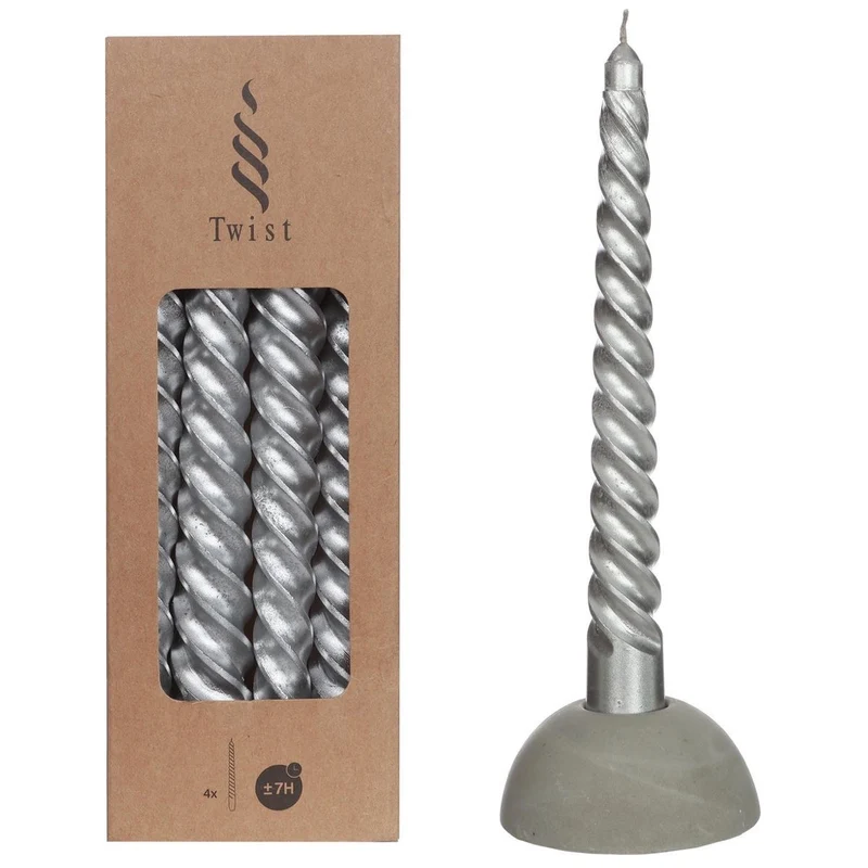 Dinerkaars Twisted set-van-4 zilver 2x2x19cm