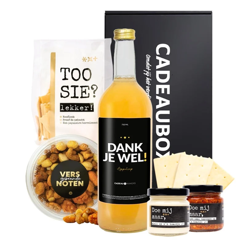 Dankjewel | Appelsap + snacks in cadeaubox - The Tastery