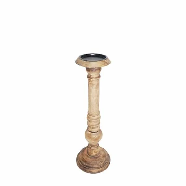 Kandelaar mango hout bol 31cm
