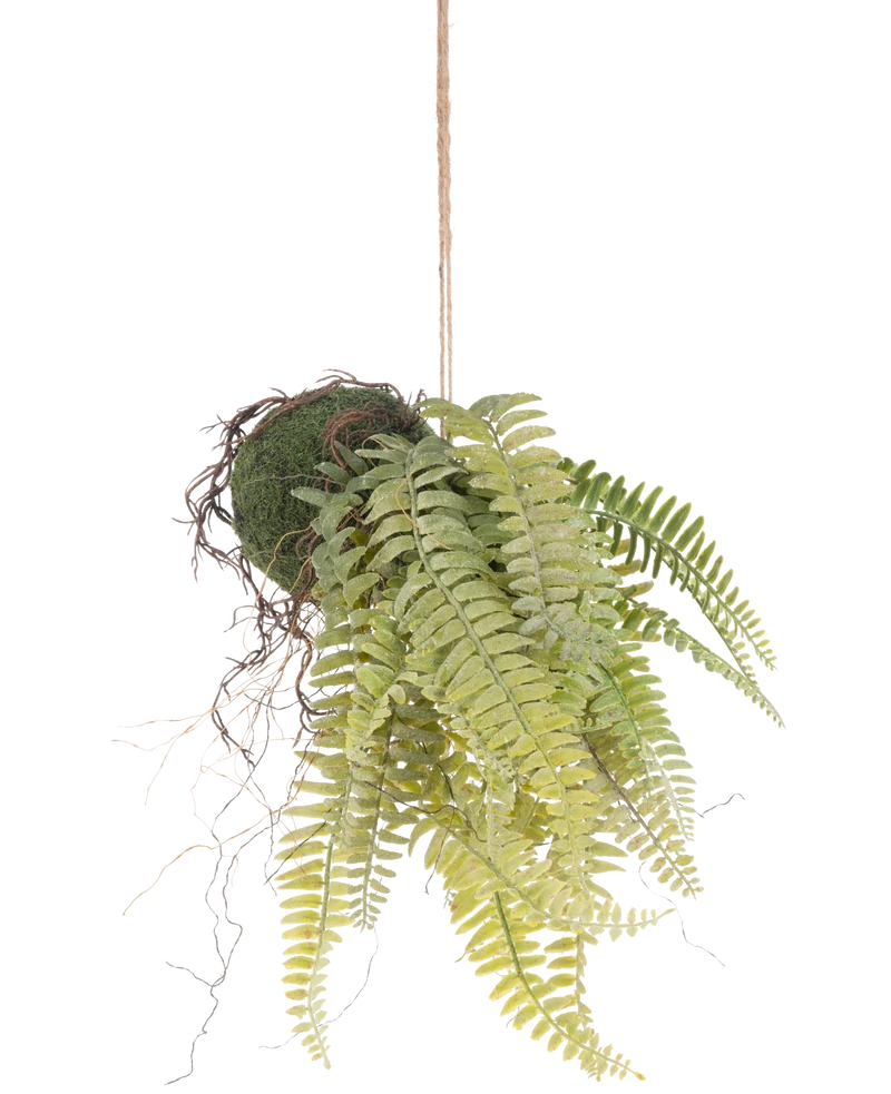 Kunst hangplant Frosted Varen op bal 76 cm