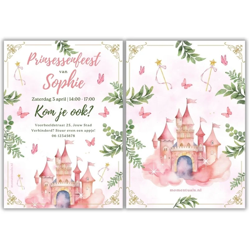 Uitnodiging Kinderfeestje Prinses | Printable