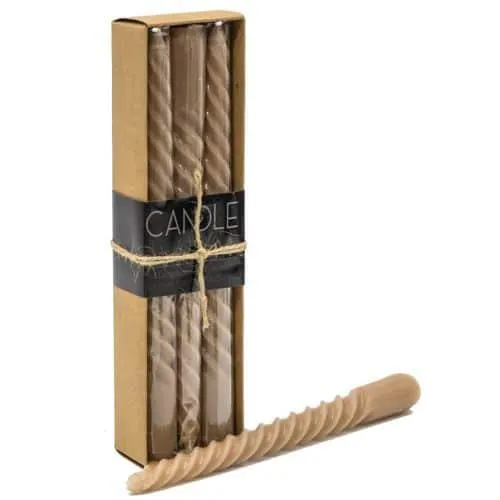 Dinerkaars Twirly cognac 6 stuks in doos 2x2x20cm