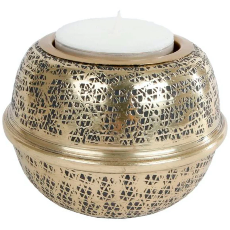 Theelicht Duo goud S 8x8x6cm