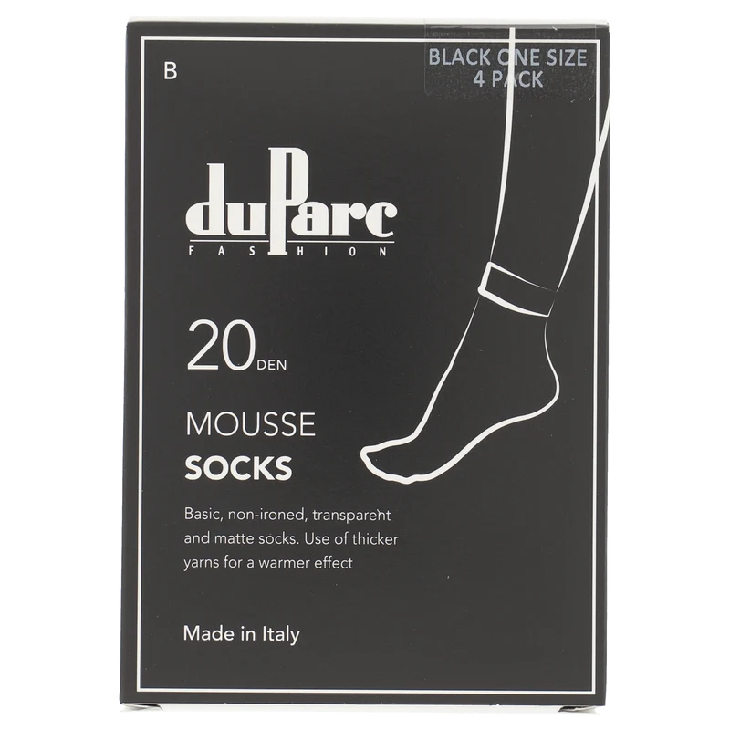DuParc BASIC sok Mousse 20D zwart/4p