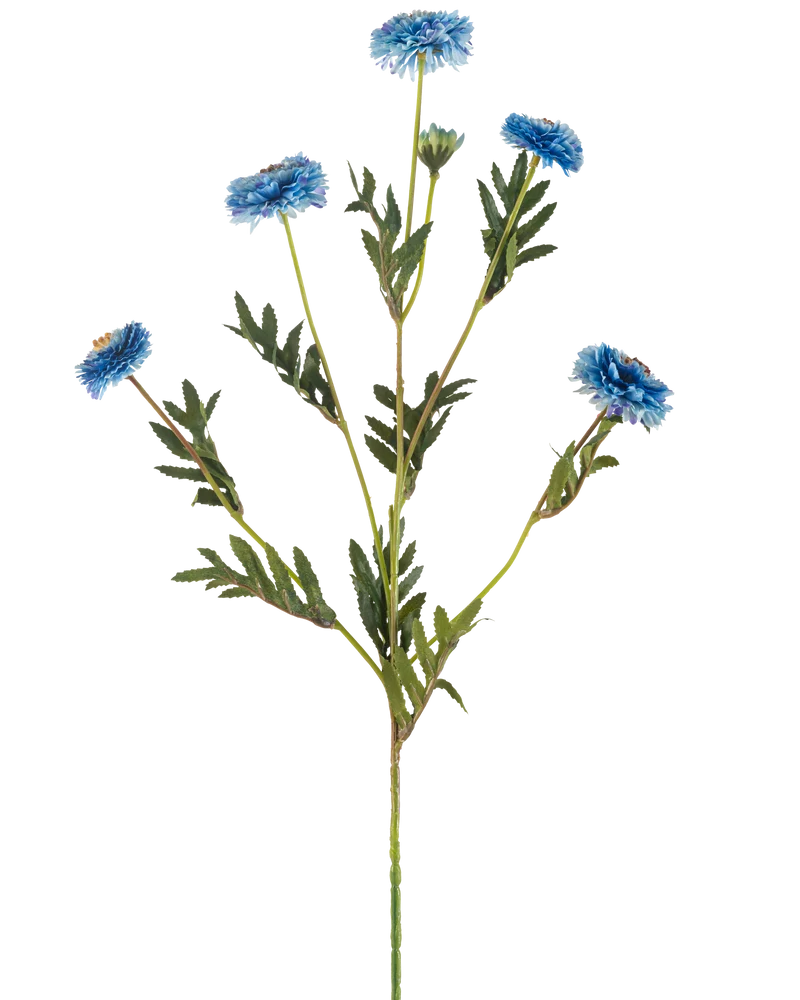 Kunstbloem Pompon chrysant 69 cm blauw