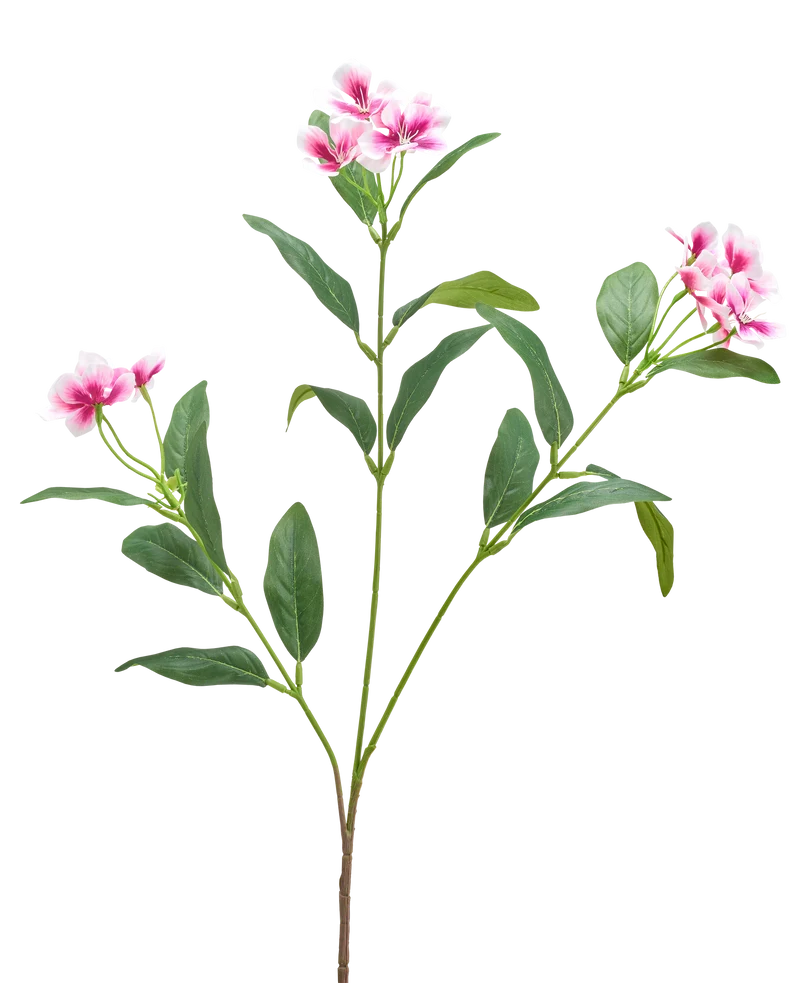 Kunstbloem Catharanthus 68 cm fuchsia/creme