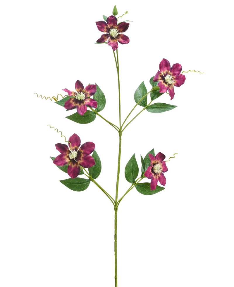 Kunstbloem Celematis 78 cm paars