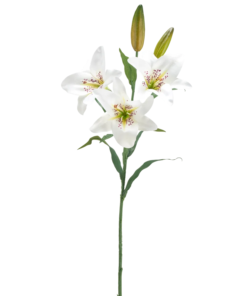 Kunstbloem Lelie 78 cm wit