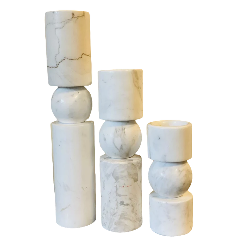 MARBLE WIT KANDELAREN