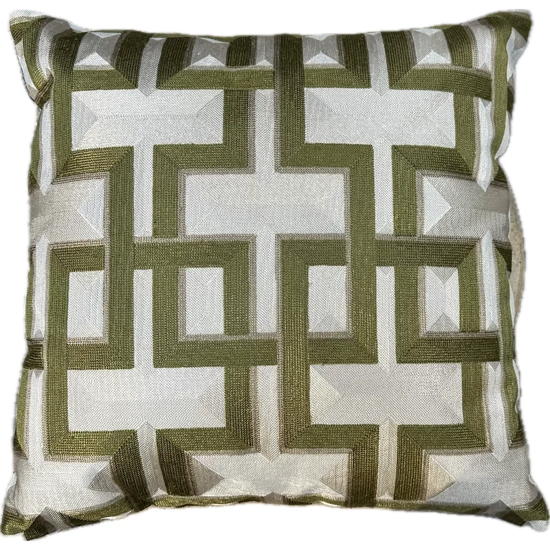 Kussen groen geometric