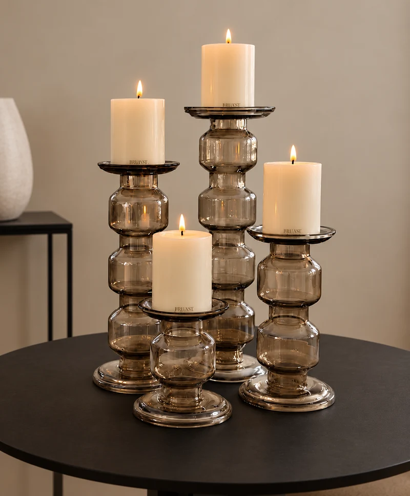 KANDELAAR LUSTER | TAUPE | 4 FORMATEN