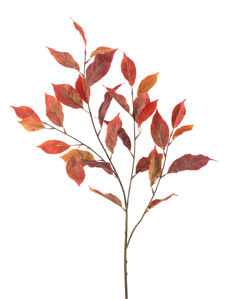 Kunstbloem Iepblad 113 cm rood