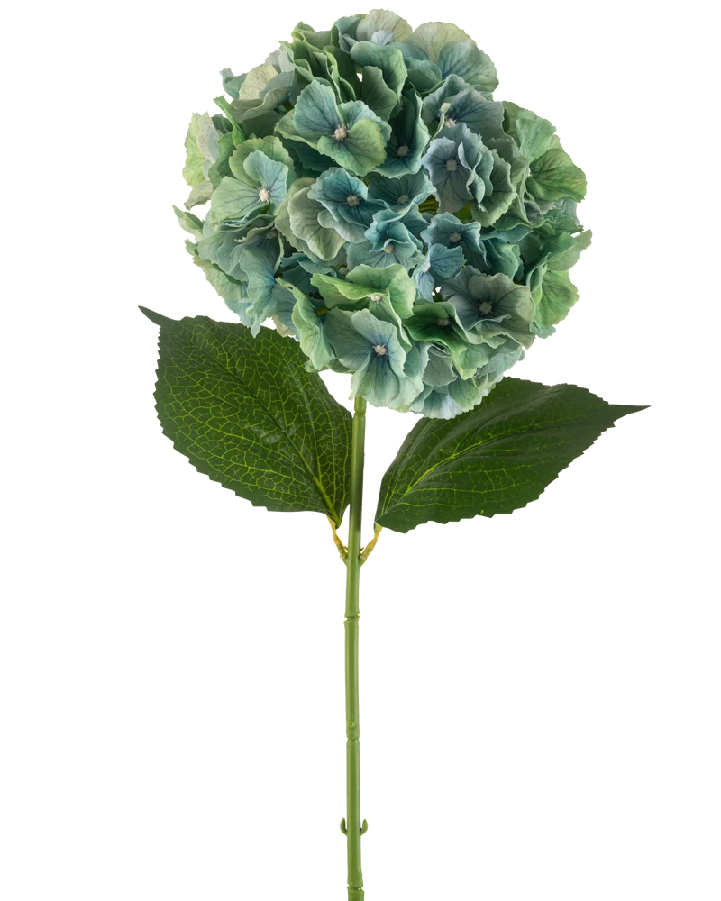 Kunstbloem Hortensia 75 cm pauwblauw