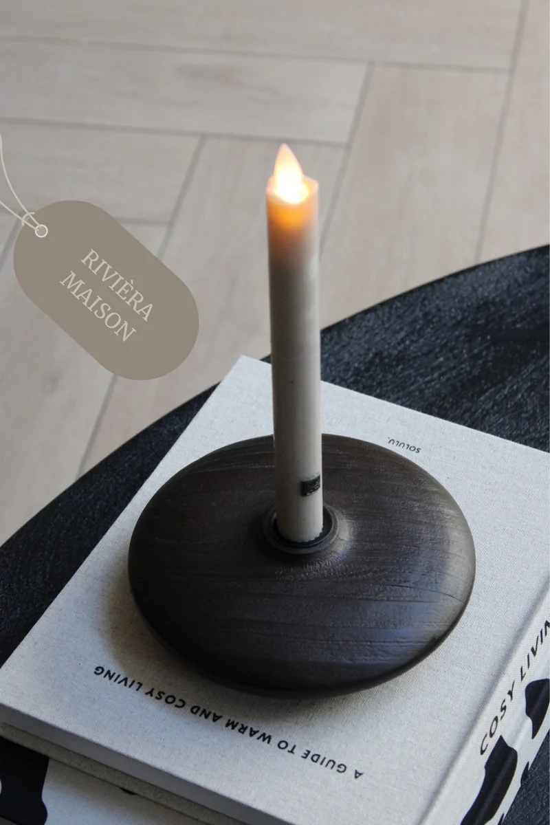 BANU CANDLE HOLDER | WALNUT | RIVIÈRA MAISON