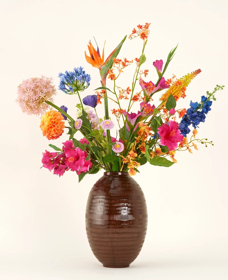 Zijden kunstbloemen boeket Tropical Firework