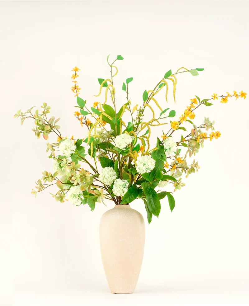 Zijden kunstbloemen boeket Golden Meadow