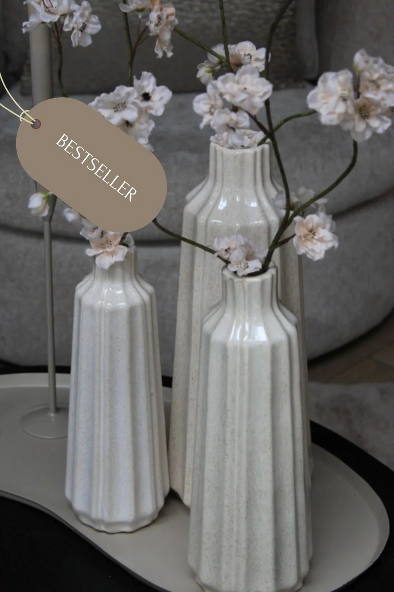 STRIPE VAAS | AARDEWERK | BEIGE