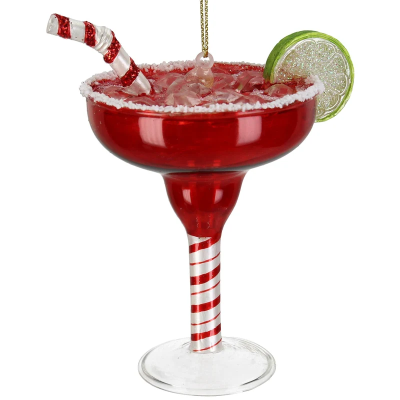 Kerst decoratie hanger - Cocktailglas rood
