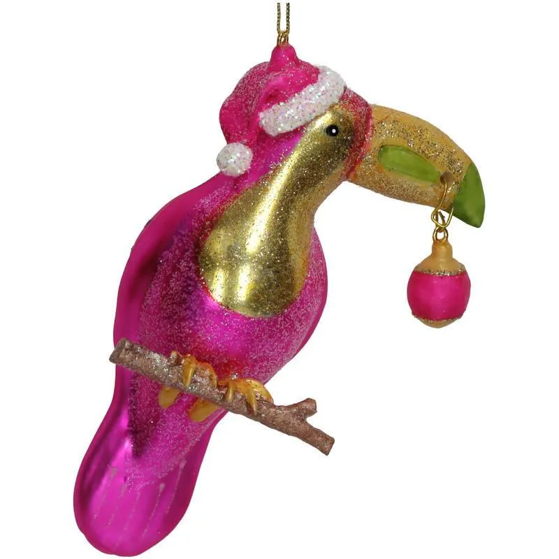 Kerst decoratie hanger - Roze Toekan